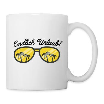 Sonnenbrille Urlaub Spruch Sommer - Tasse - Weiß - Rechts