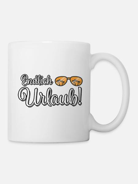 Urlaub Auszeit Spruch - Tasse - Weiß