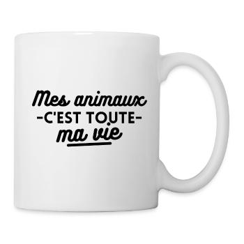 Mes animaux c'est toute ma vie - Mug blanc - blanc - Droite