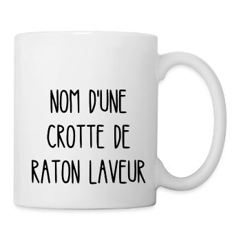 nom d'une crotte de raton laveur - Mug blanc - blanc - Droite