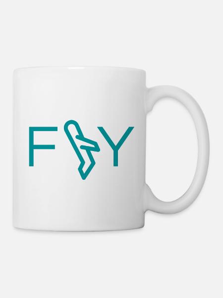 Fliegen - Tasse - Weiß