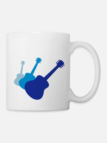 3 Gitarren Gitarrist spielen - Tasse - Weiß