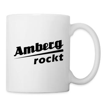 Amberg rockt - Textdesign mit Stadtnamen - Tasse - Weiß - Rechts