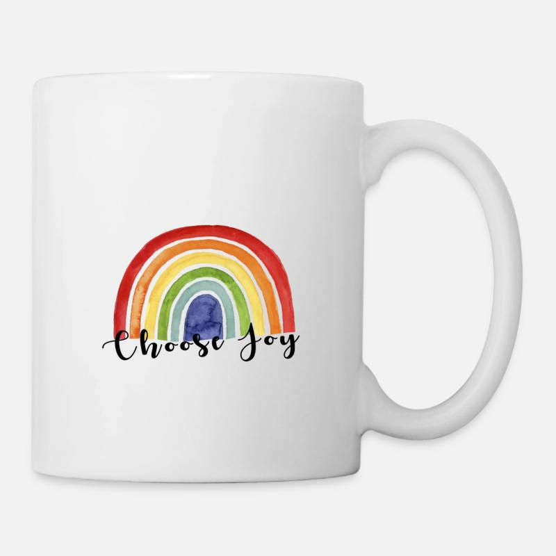Choose Joy Vintage Love Rainbow - Mug - white