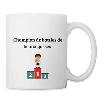 Champion de battles de beaux gosses - Mug blanc - blanc - Droite
