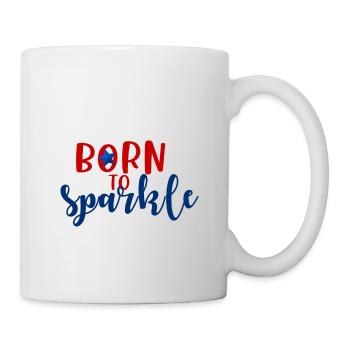born to sparkle 4th of july america - Mug - white - Right
