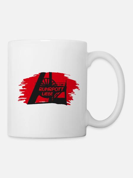Ruhrpottliebe schlägt in meiner Brust - Tasse - Weiß