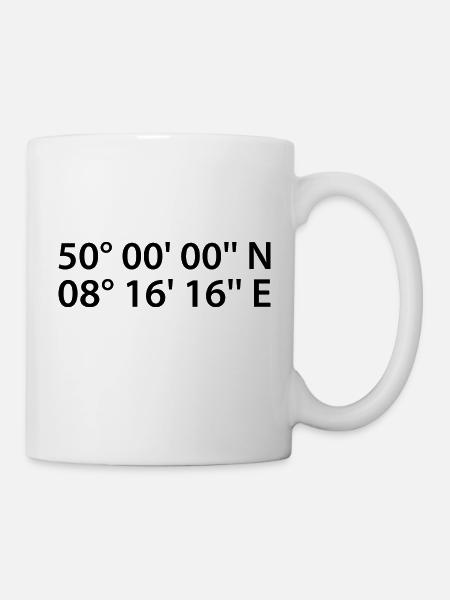 Mainz Koordinaten - Tasse - Weiß