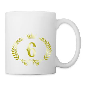 6 Couronne numérique - Mug blanc - blanc - Droite