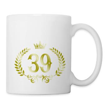 39 Number wreath - Mug - white - Right