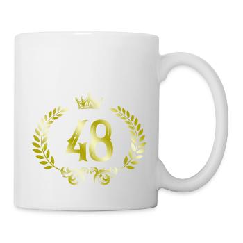 48 Zahl Kranz - Tasse - Weiß - Rechts
