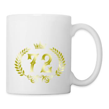 72 Zahl Kranz - Tasse - Weiß - Rechts