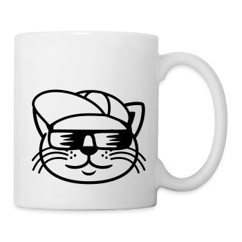 Cool Sunglasses Cat Face - Mug - white - Right