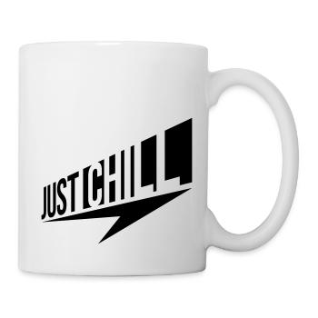 Just Chill Text Logo - Tasse - Weiß - Rechts