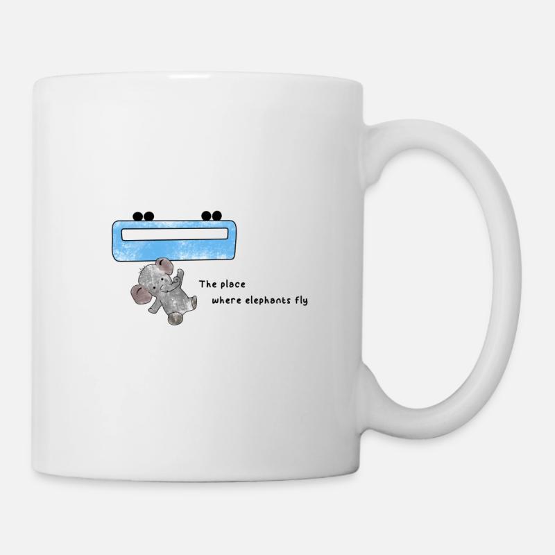 The place where elephants fly - Tasse - Weiß