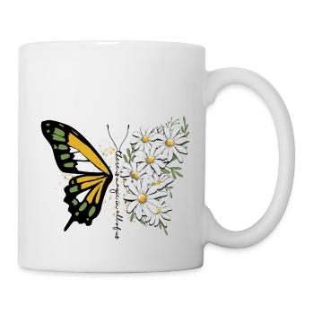 Butterfly Flower Floral Daisies - Mug - white - Right