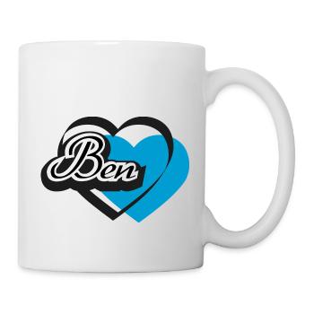 Name Ben Herz - Tasse - Weiß - Rechts