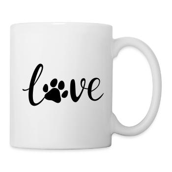 Love Hunde Pfote - Tasse - Weiß - Rechts
