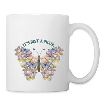 Schmetterling Blume blumig Sprüche Spruch Blumen - Tasse - Weiß - Rechts