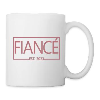 Verlobter Est. 2023 Verlobungsgeschenk Hochzeit des Bräutigams - Tasse - Weiß - Rechts