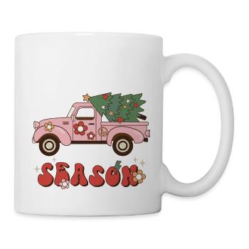 Season Saison Weihnachten Retro Weihnachtslied - Tasse - Weiß - Rechts