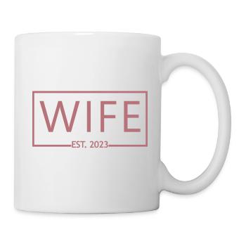Wife Est. 2023 Engagement Bridal Shower Wedding - Mug - white - Right