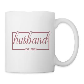 Ehemann Est. 2023 Verlobungsgeschenk des Bräutigams - Tasse - Weiß - Rechts