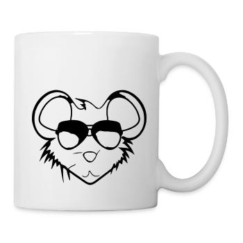 Souris avec lunettes de soleil Illustration Cadeau - Mug blanc - blanc - Droite