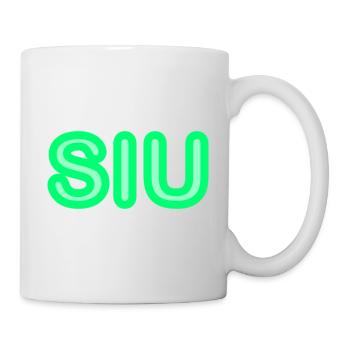 Jugendwort - Siu - Neonschrift in hell grün - Tasse - Weiß - Rechts