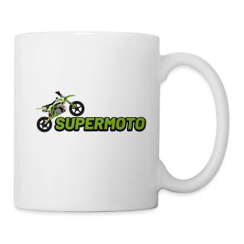 Supermoto schriftzug weiss - Tasse - Weiß - Rechts