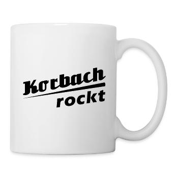 Korbach rockt - Textdesign mit Stadtnamen - Tasse - Weiß - Rechts