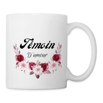 témoin d'amour - Mug blanc - blanc - Droite