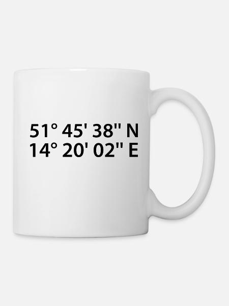 Cottbus Koordinaten - Tasse - Weiß