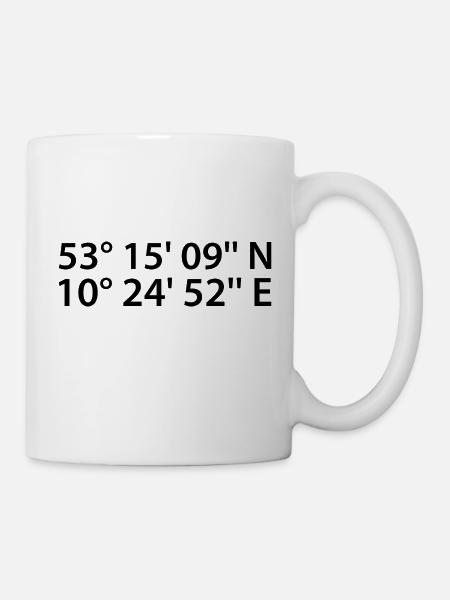 Lüneburg Koordinaten - Tasse - Weiß