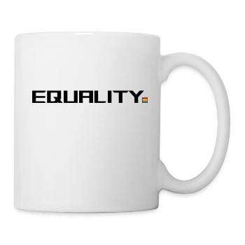 equality point rainbow white shirt - Tasse - Weiß - Rechts