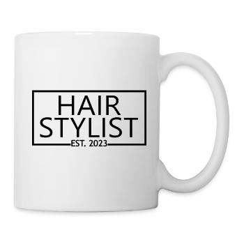 Hair Stylist Est. 2023 Graduate Hair Stylist Geschenk - Tasse - Weiß - Rechts