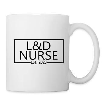 L & D Krankenschwester Est. 2023 Diplom-Krankenpflegeschüler - Tasse - Weiß - Rechts