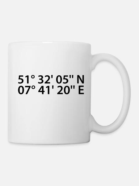 Unna Koordinaten - Tasse - Weiß