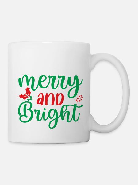 fröhlich und hell - Weihnachtsfeier - Tasse - Weiß