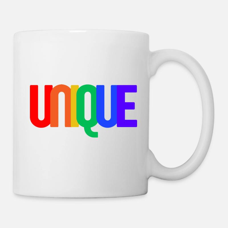 UNIQUE (Regenbogen) - Tasse - Weiß