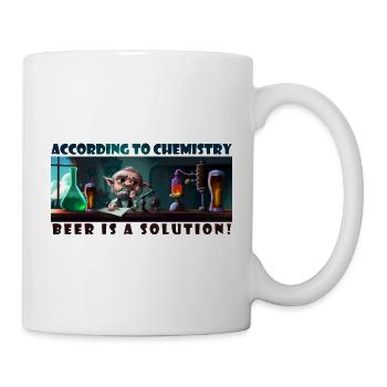 beer is a solution - Tasse - Weiß - Rechts