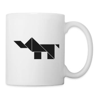 Tangram Elefant black 'n white - Tasse - Weiß - Rechts