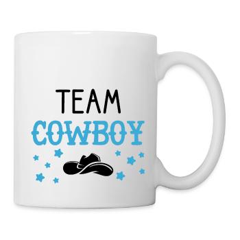 Team Cowboy Announcement Baby Shower - Mug blanc - blanc - Droite