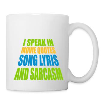 parler des paroles et du sarcasme - Mug blanc - blanc - Droite