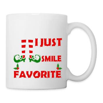 4 J’aime juste sourire en souriant mon préféré - Mug blanc - blanc - Droite