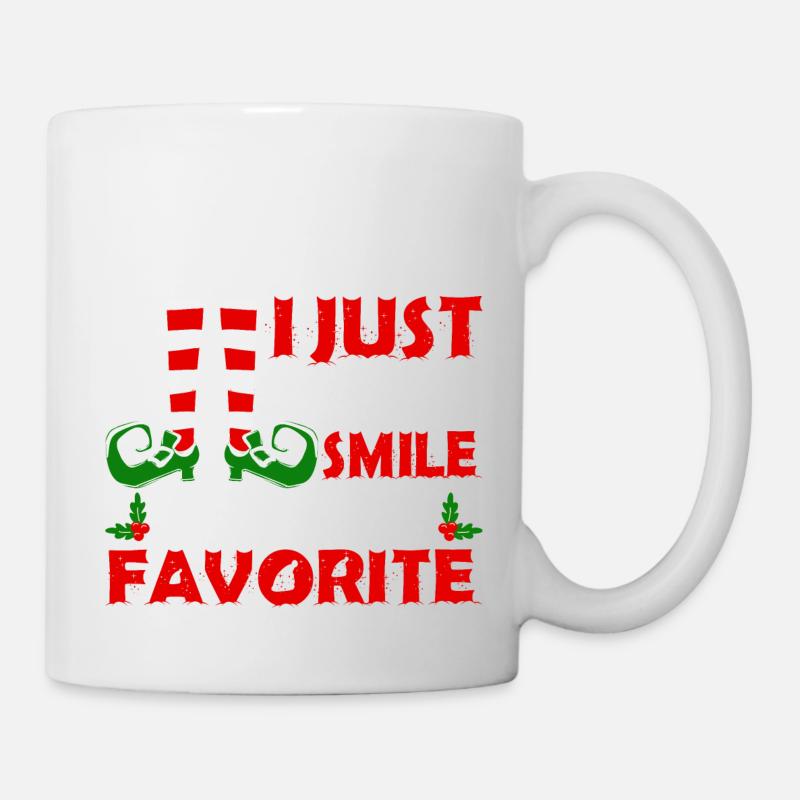 4 J’aime juste sourire en souriant mon préféré - Mug blanc - blanc