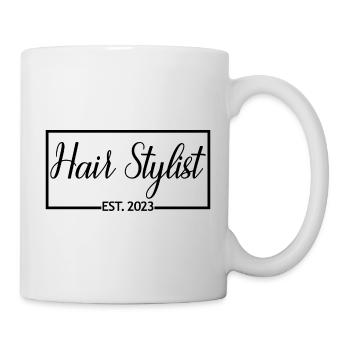 Hair Stylist Est. 2023 Graduate Hair Stylist Geschenk - Tasse - Weiß - Rechts