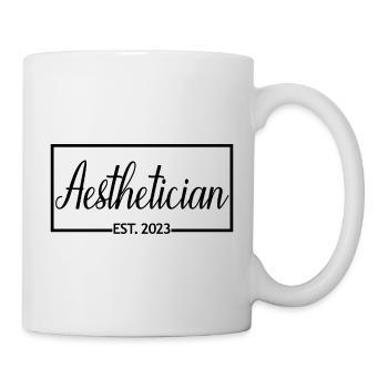 Ästhetikerin Est. 2023 Diplomierte Kosmetikerin Geschenk - Tasse - Weiß - Rechts