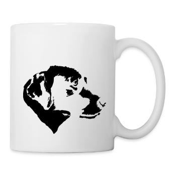 Labrador Retriever im Profil, einfarbig - Tasse - Weiß - Rechts