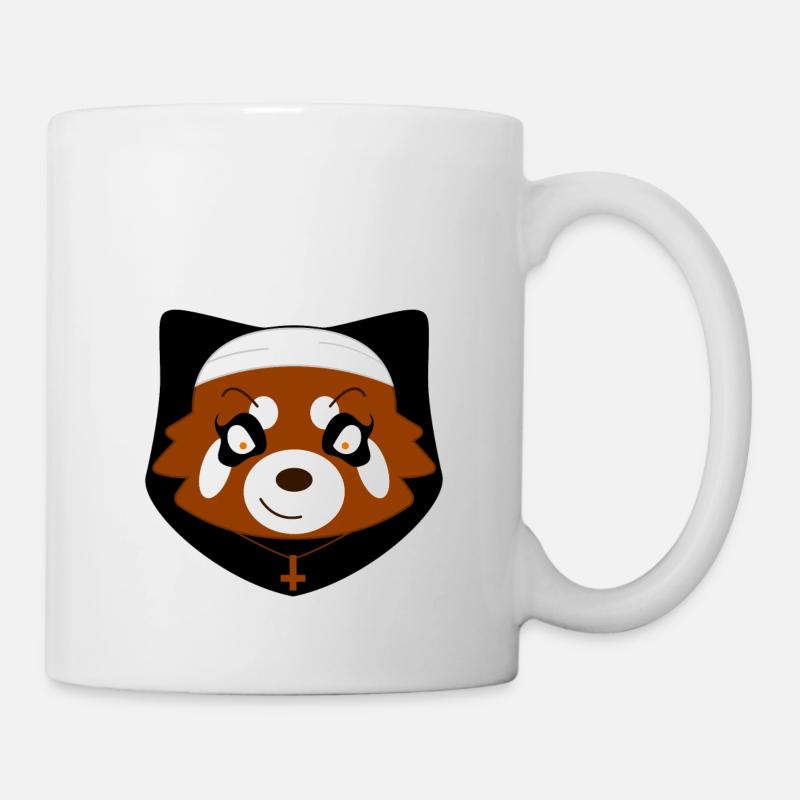 Red panda disguised as a nun for Halloween - Mug - white